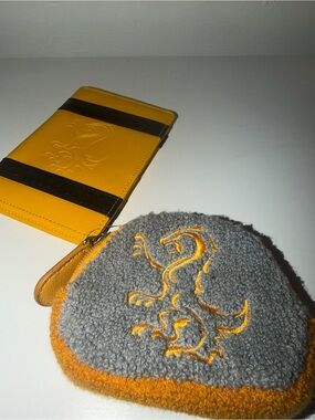 Hufflepuff Embroidered Sherpa Coin Pouch and passport cover